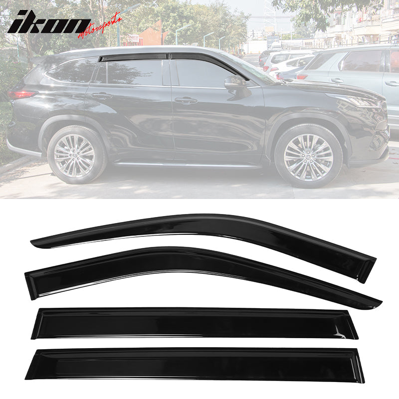 For 20-23 Toyota Highlander Acrylic Window Visor Sun Rain Guard