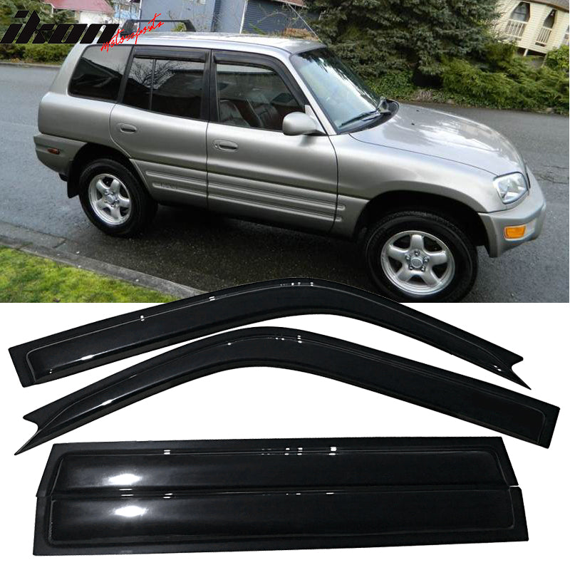 1996-2000 Toyota RAV4 4Pc Set Window Visors Acrylic