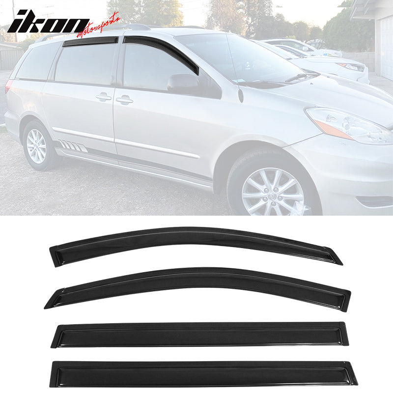 2004-2010 Toyota Sienna Slim Style Smoke Visor Window Guard Acrylic