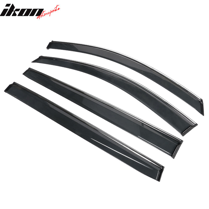 IKON MOTORSPORTS Window Visor Compatible With 2021-2023 Toyota Sienna, PC Injection Factory Style Window Visor Rain Guard Shade 4PCS Set