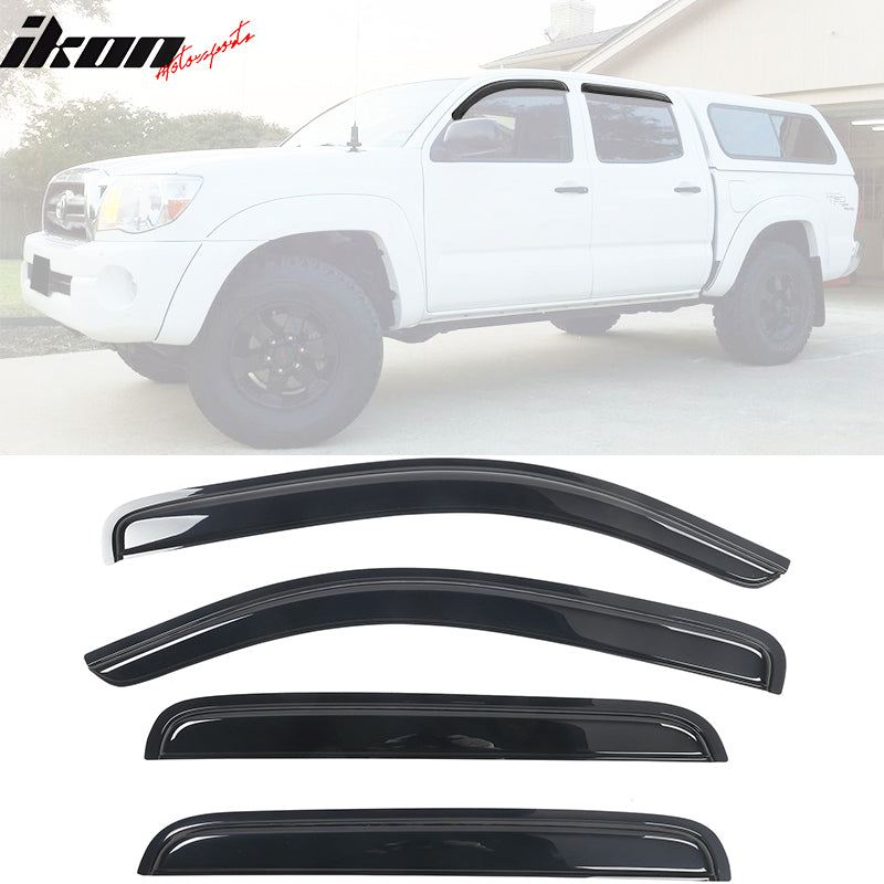 2005-2015 Toyota Tacoma Slim Style Smoke Tinted Visor Windows Acrylic