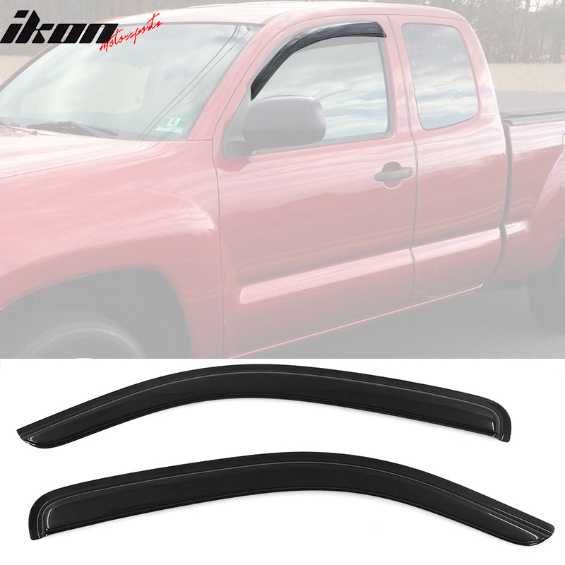 2005-2015 Toyota Tacoma Slim Style Smoke Tinted Visor Windows Acrylic