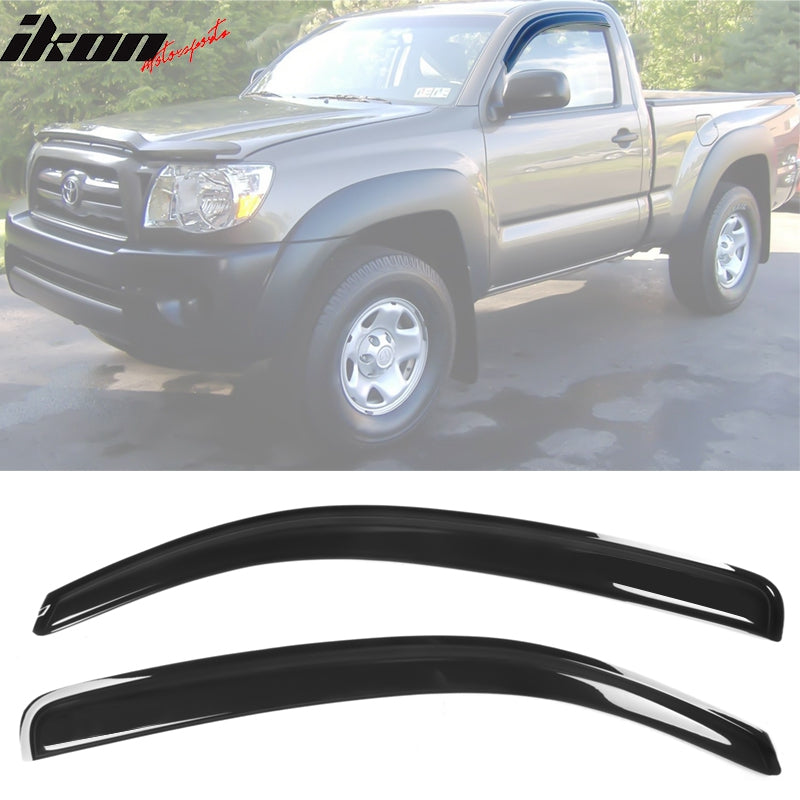 2005-2015 Toyota Tacoma Standard Cab Slim Style Acrylic Visor Windows