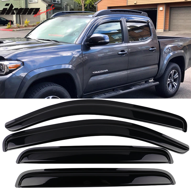 2016-2024 Toyota Tacoma Slim Style Smoke Tinted Window Visors Acrylic