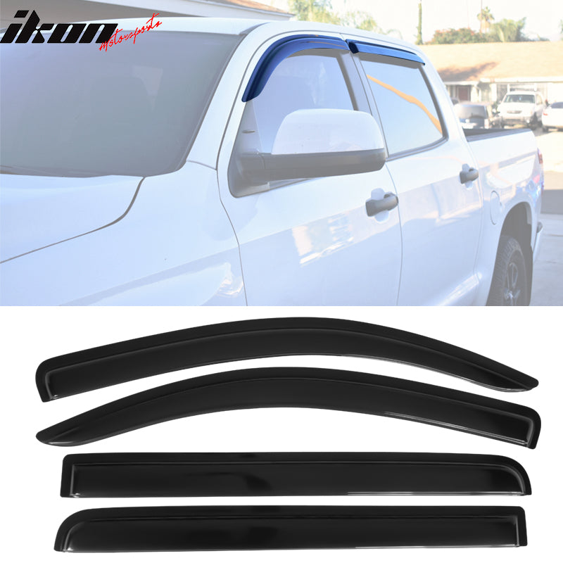 2007-2021 Toyota Tundra Crewmax Cab Tape On Smoke Tinted Visor Windows