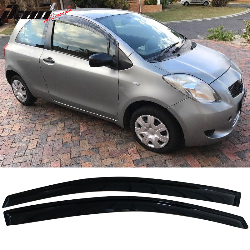 2007-2011 Toyota Yaris Slim Style Smoke Tinted Visor Windows Acrylic