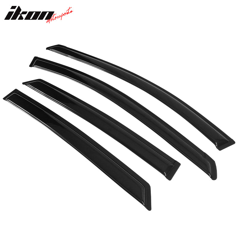 Window Visors Compatible With 2004-2009 Toyota Prius, Dark Smoke Car Rain Sun Window Shade Guard Wind Deflector by IKON MOTORSPORTS, 2005 2006 2007 2008 2009