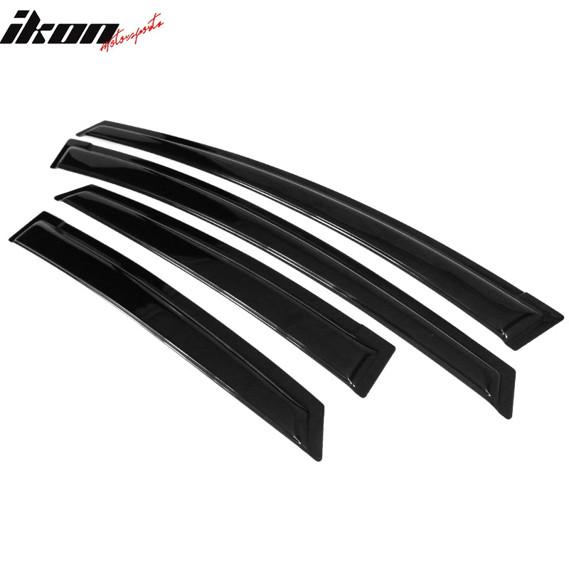 Window Visors Compatible With 2010-2015 Toyota Prius, Dark Smoke Car Rain Sun Window Shade Guard Visor by IKON MOTORSPORTS, 2011 2012 2013 2014