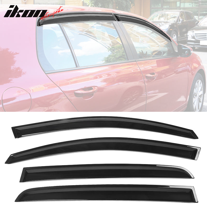 2010-2014 Volkswagen Golf OEM Style Smoke Tinted Window Visors Acrylic