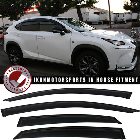 IKON MOTORSPORTS, Window Visor Compatible With 2015-2021 Lexus NX Vent Sun Shade Rain Guards Side Window Deflectors