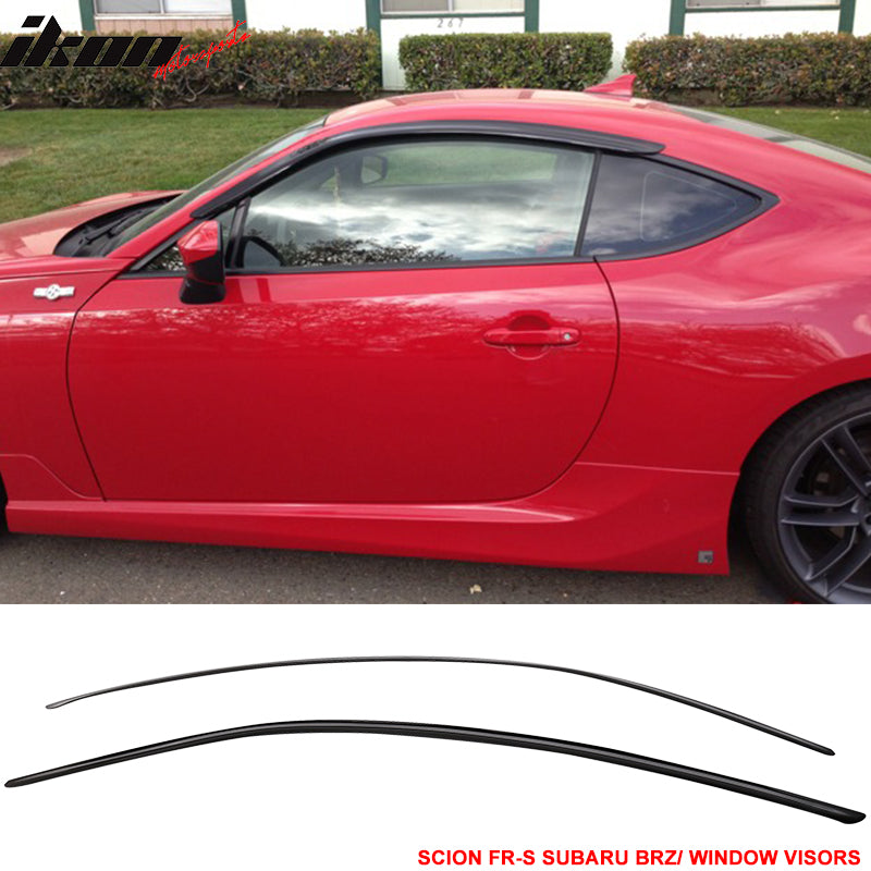 2013-2020 Subaru BRZ Toyota 86 Smoke Tinted Window Visor Acrylic 2PCS