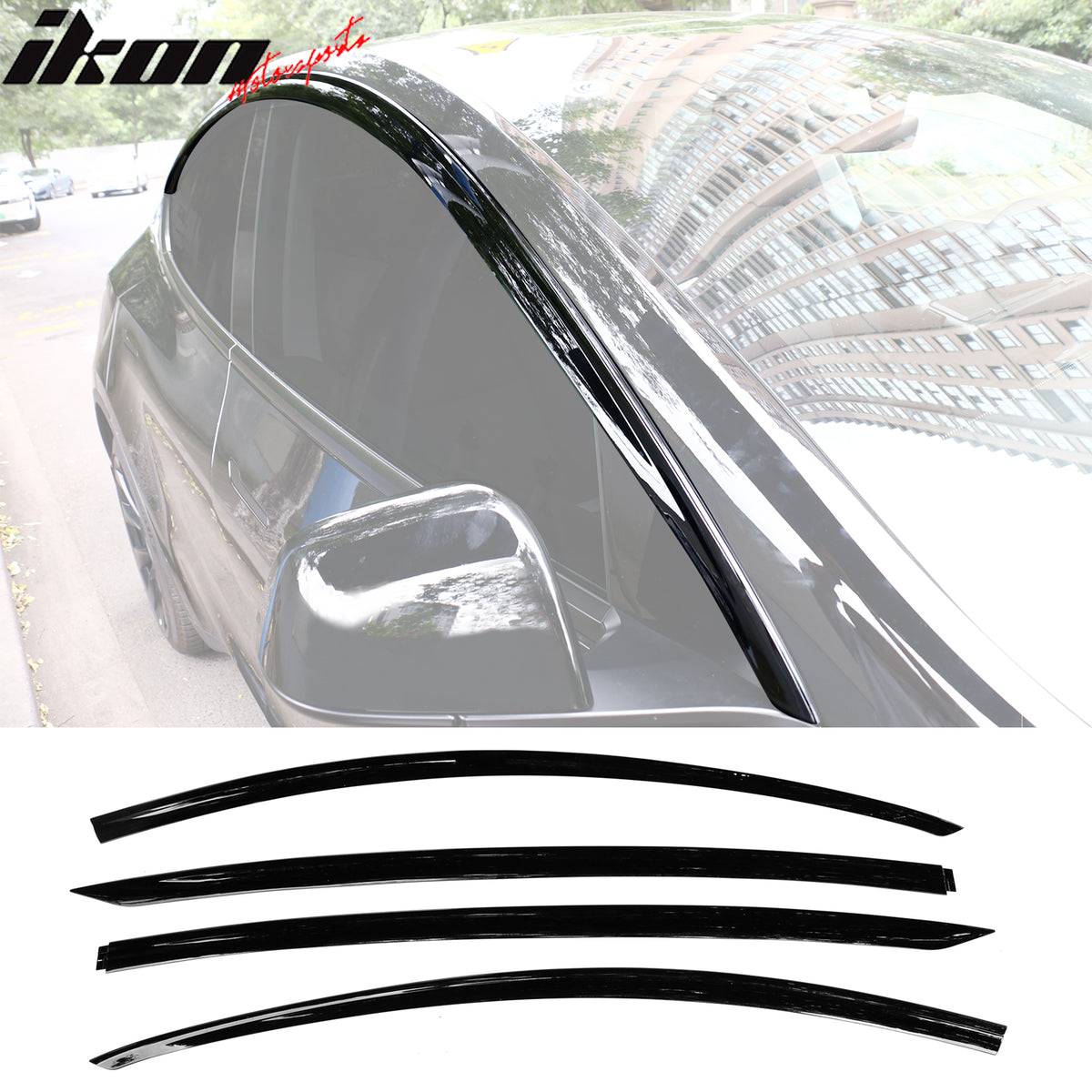 For 20-24 Tesla Model Y ABS Tape-on Window Visor Sun Rain Guard 4PCS