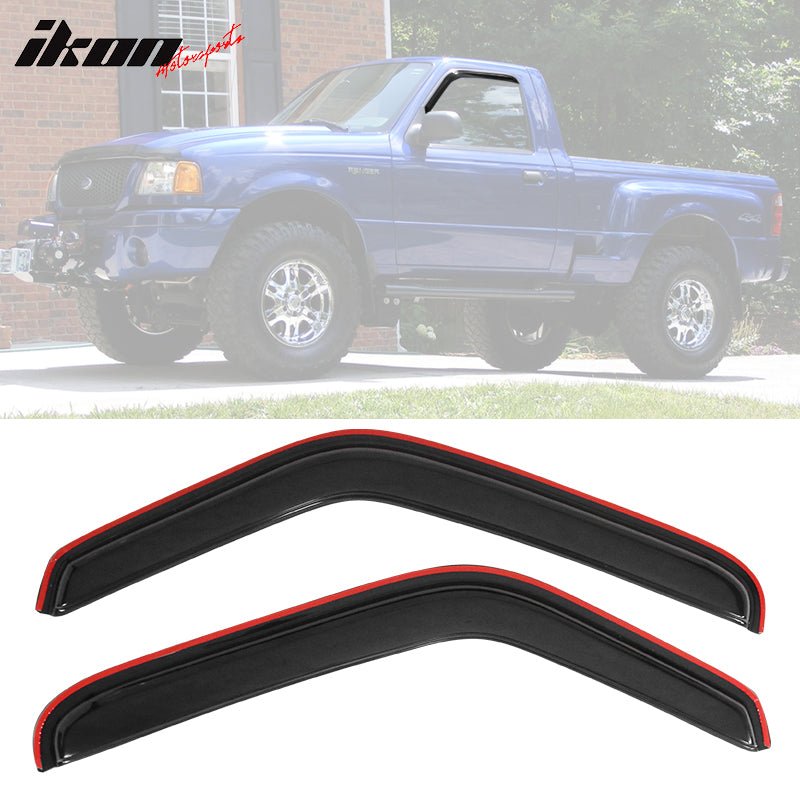 1993-2011 Ford Ranger Slim Style Smoke Tinted Window Visors Acrylic