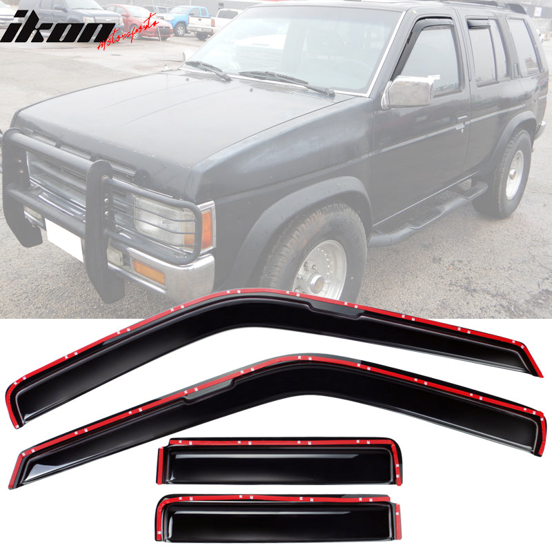 1990-1995 Nissan Pathfinderin Smoke In-Channel Window Visors Acrylic