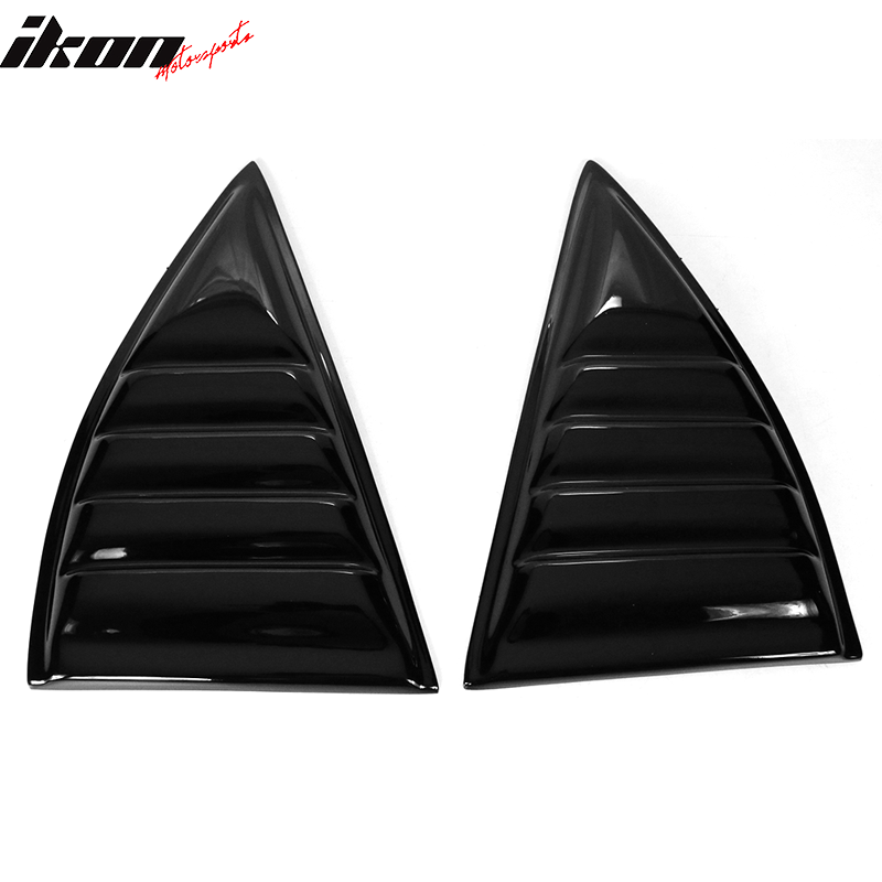 IKON MOTORSPORTS, Side Window Louver Compatible With 2010-2015 Chevy Camaro Coupe, Sun Shade Cover Windshield Scoop Pair, 2011 2012 2013 2014