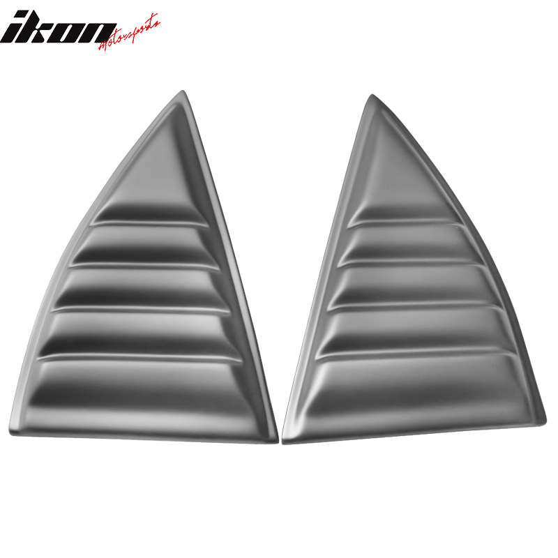 IKON MOTORSPORTS, Side Window Louver Compatible With 2010-2015 Chevy Camaro Coupe, Sun Shade Cover Windshield Scoop Pair, 2011 2012 2013 2014