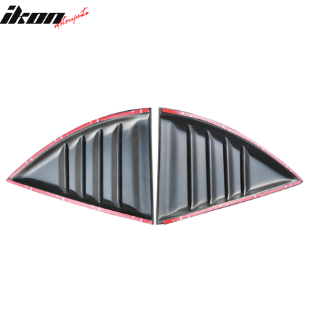 IKON MOTORSPORTS, Side Window Louver Compatible With 2010-2015 Chevy Camaro Coupe, Sun Shade Cover Windshield Scoop Pair, 2011 2012 2013 2014