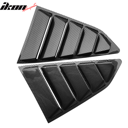 Fits 16-23 Chevy Camaro Quarter Window Louvers Rain Cover Sun Carbon Fiber Print