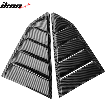 Fits 16-23 Chevy Camaro Quarter Window Louvers Rain Cover Sun Carbon Fiber Print