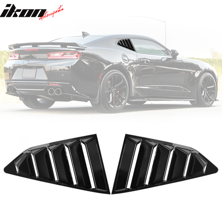 Fits 16-23 Chevy Camaro Quarter Window Louvers Rain Cover Sun Carbon Fiber Print