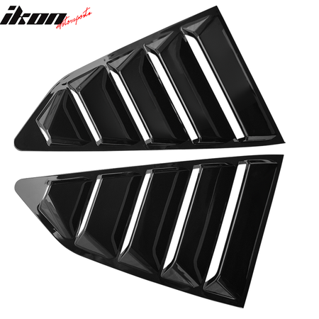 Fits 16-23 Chevy Camaro Quarter Window Louvers Rain Cover Sun Carbon Fiber Print