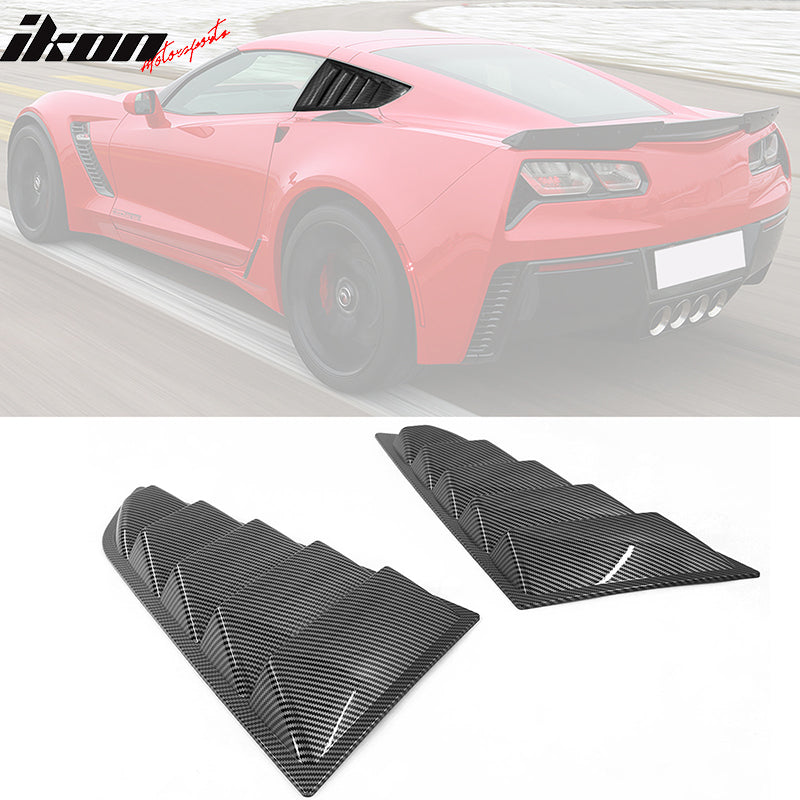 Fits 14-19 Chevy Corvette C7 Classic Style Side Window Louvers Pair