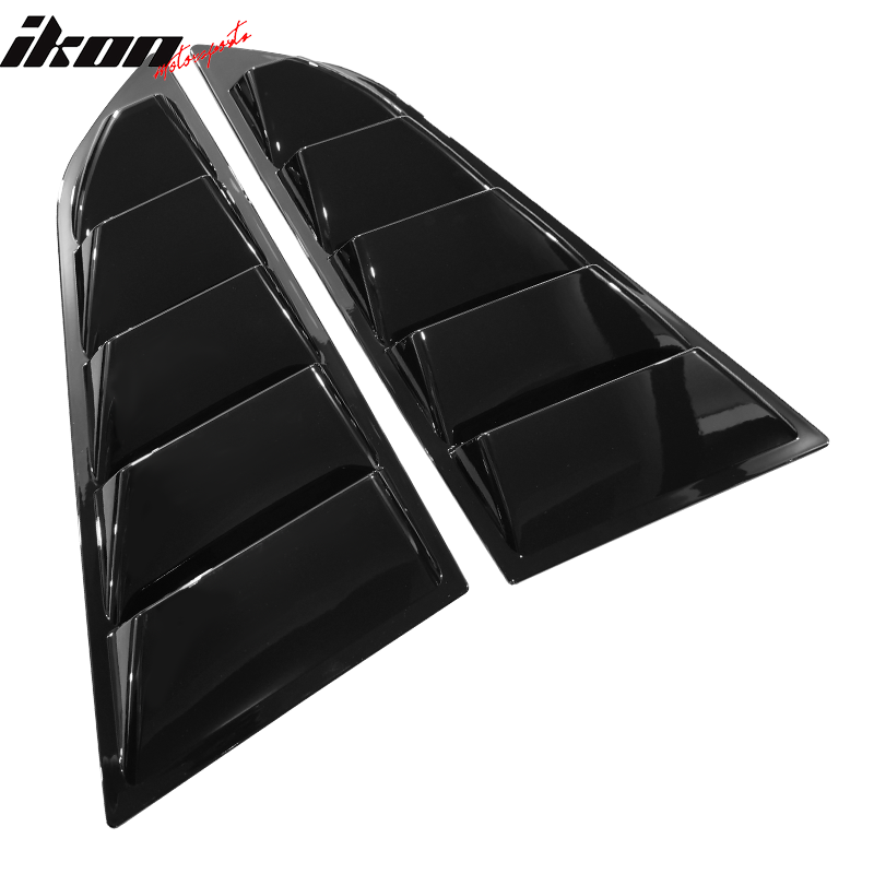 Fits 14-19 Chevy Corvette C7 Classic Style Side Rear Window Louvers Gloss Black