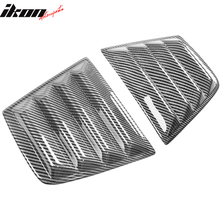 Fits 11-23 Dodge Charger IKON Rear + V2 Side Window Louvers Carbon Fiber Print