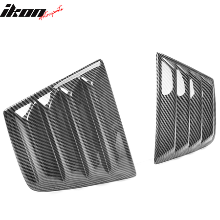 Fits 11-23 Dodge Charger IKON Rear + V2 Side Window Louvers Carbon Fiber Print