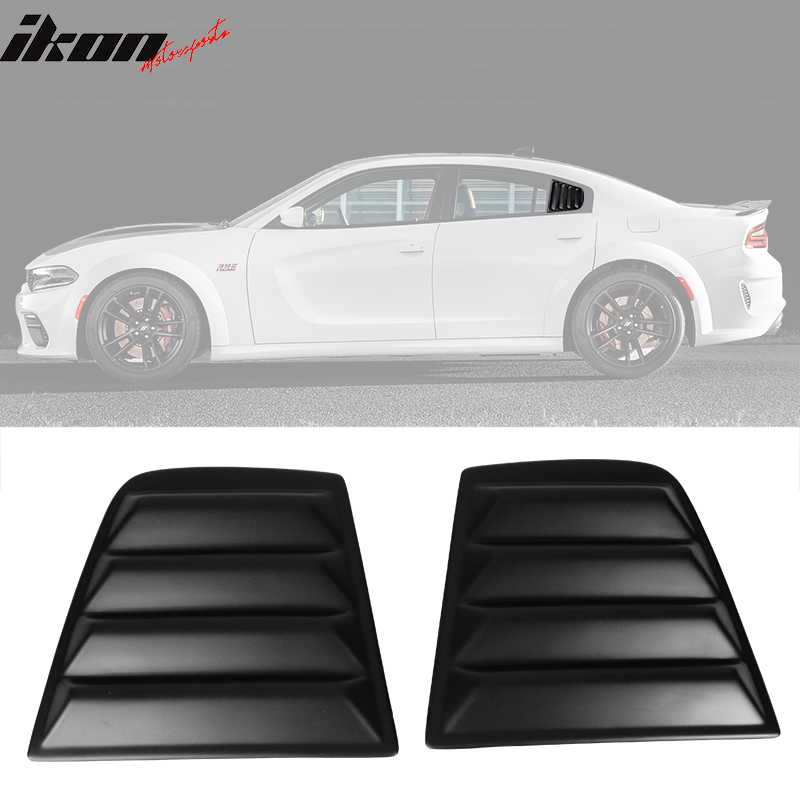 Fits 11-23 Dodge Charger V2 Style Window Louver Sun Windshield Gloss Black