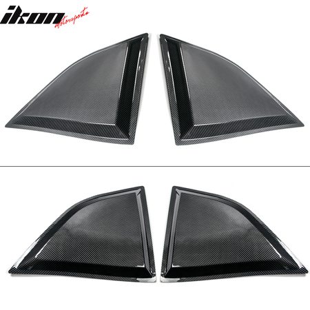 Fits 08-23 Dodge Challenger Ikon XE Style Rear Side Window Louver Scoops - CFL