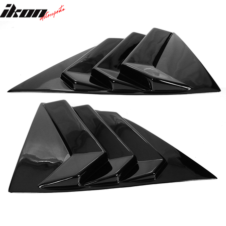 IKON MOTORSPORTS, Side Window Louver Compatible With 2008-2023 Dodge Challenger, Sun Shade Cover Windshield Scoop Pair, 2009 2010 2011 2012 2013 2014 2015 2016 2017 2018 2019 2020