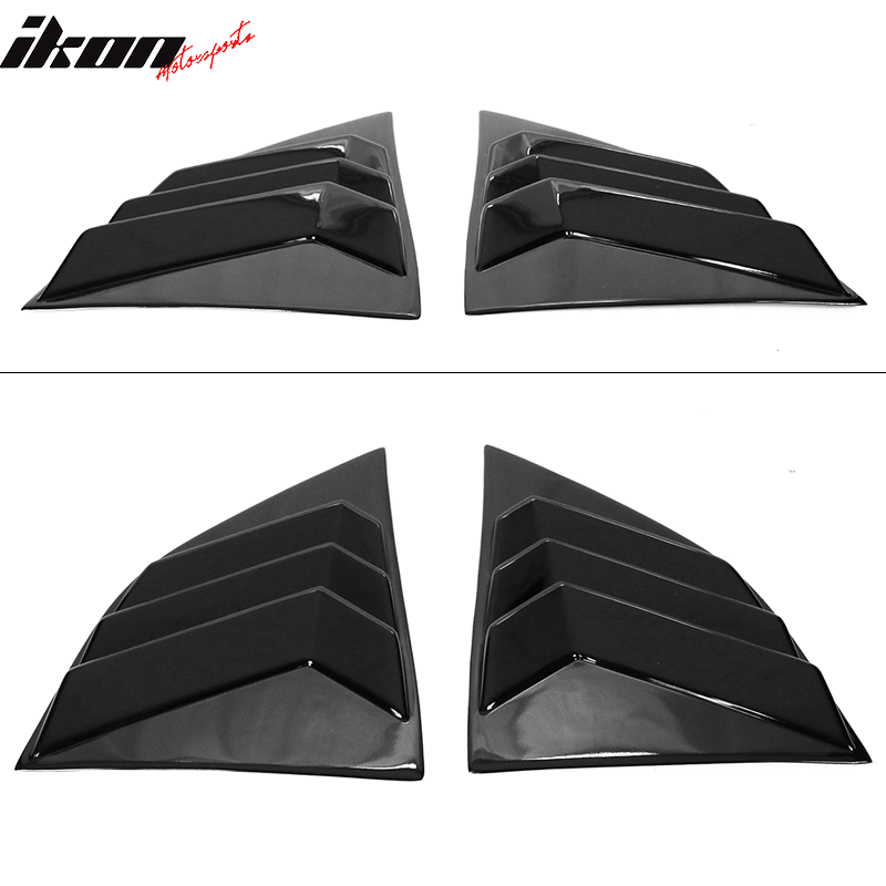 IKON MOTORSPORTS, Side Window Louver Compatible With 2008-2023 Dodge Challenger, Sun Shade Cover Windshield Scoop Pair, 2009 2010 2011 2012 2013 2014 2015 2016 2017 2018 2019 2020