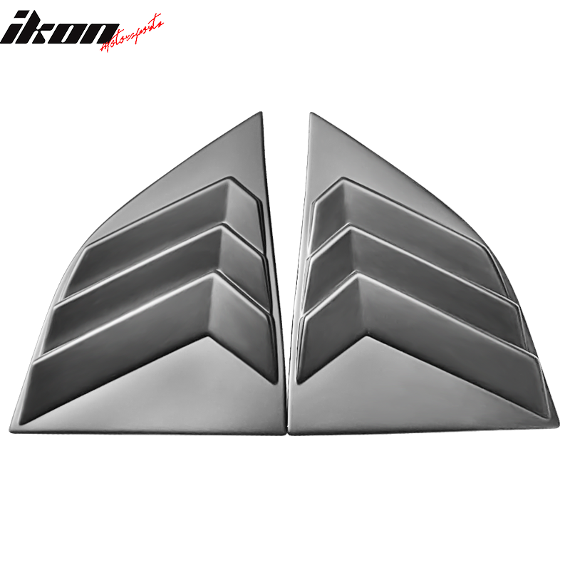 IKON MOTORSPORTS, Side Window Louver Compatible With 2008-2023 Dodge Challenger, Sun Shade Cover Windshield Scoop Pair, 2009 2010 2011 2012 2013 2014 2015 2016 2017 2018 2019 2020