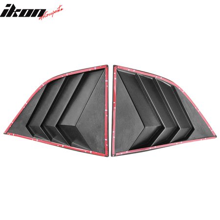 IKON MOTORSPORTS, Side Window Louver Compatible With 2008-2023 Dodge Challenger, Sun Shade Cover Windshield Scoop Pair, 2009 2010 2011 2012 2013 2014 2015 2016 2017 2018 2019 2020