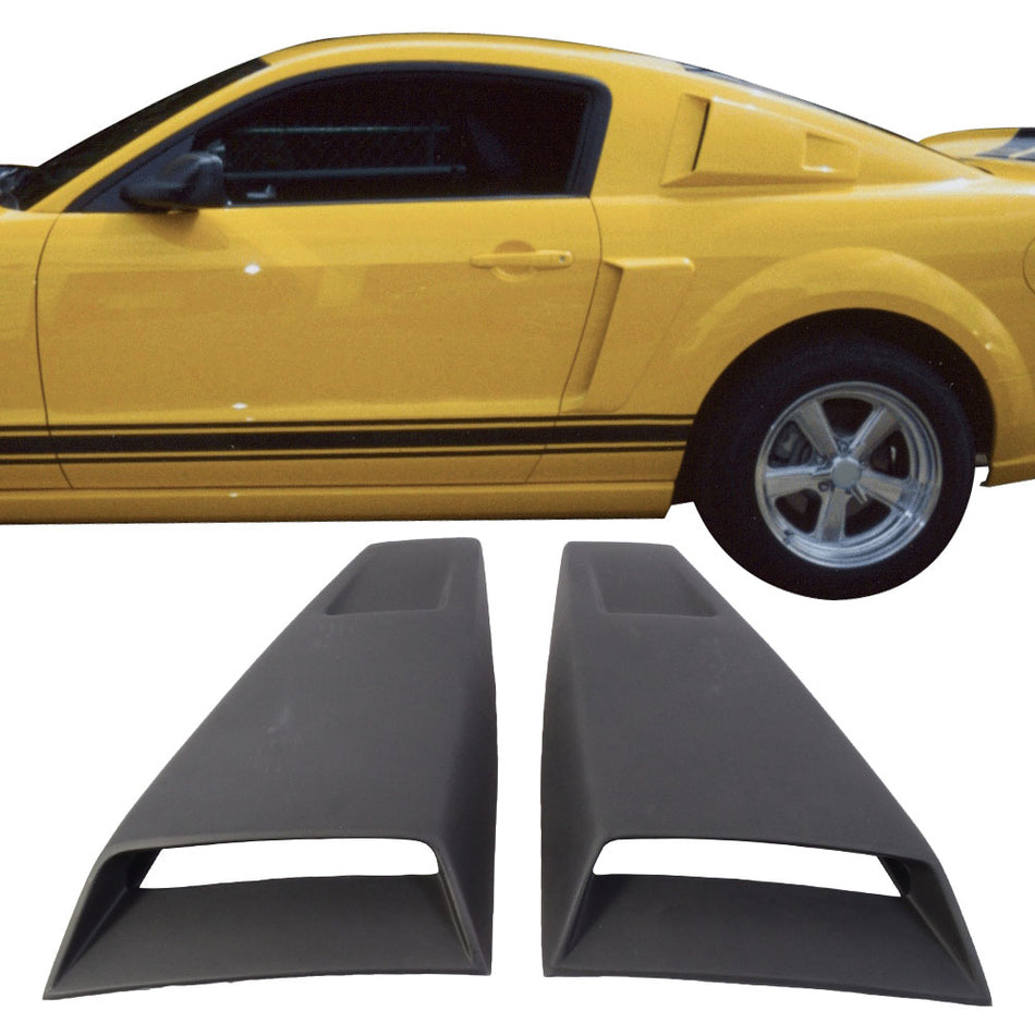 Window Compatible With 2005-2014 Ford Mustang Eleanor Side, Unpainted Sun Rain Shade Guard Wind Vent Air Deflector by IKON MOTORSPORTS, 2006 2007 2008 2009 2010 2011 2012 2013