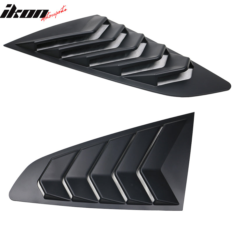 Fits 15-23 Ford Mustang IKON Side Quarter Window Louver Cover Vent 2PC Unpainted