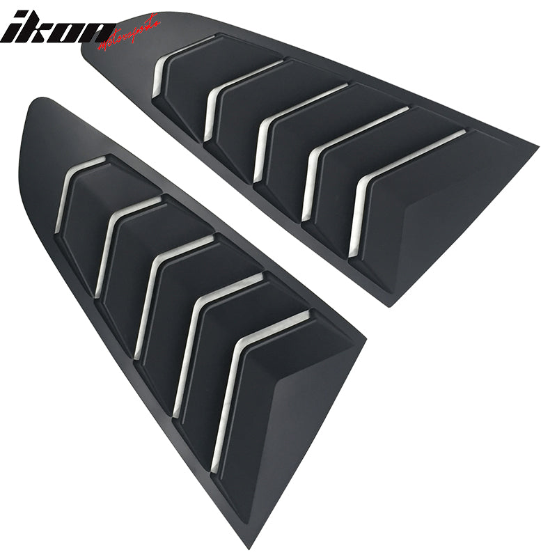 Fits 15-23 Ford Mustang IKON Side Quarter Window Louver Cover Vent 2PC Unpainted