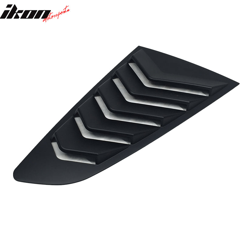 Fits 15-23 Ford Mustang IKON Side Quarter Window Louver Cover Vent 2PC Unpainted