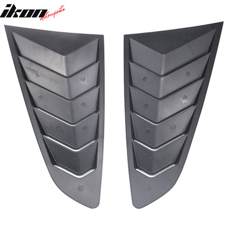 Fits 15-23 Ford Mustang IKON Side Quarter Window Louver Cover Vent 2PC Unpainted