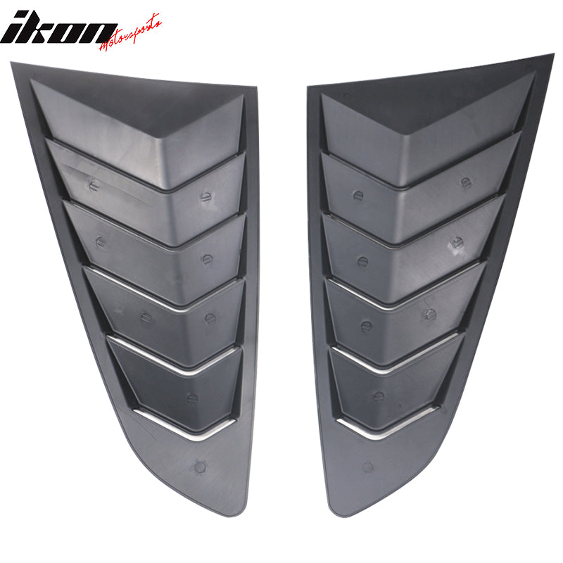 Fits 15-23 Ford Mustang Coupe IKON Style 2PCS Side Scoop + Rear Window Louvers