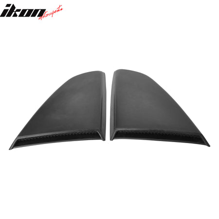 IKON MOTORSPORTS Rear Window Louver Compatible with 2015-2023 Ford Mustang Coupe, R Style PU Painted #G1, 0FP, 2FT, 3, 5B, 5G9Z Absolute Black Back Windshield Sun Shade Cover Vent