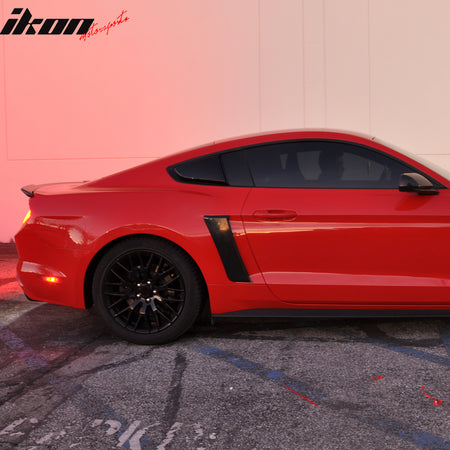 Fits 15-23 Ford Mustang R Style Side Window Louver #U6 Red Candy Tint Metallic