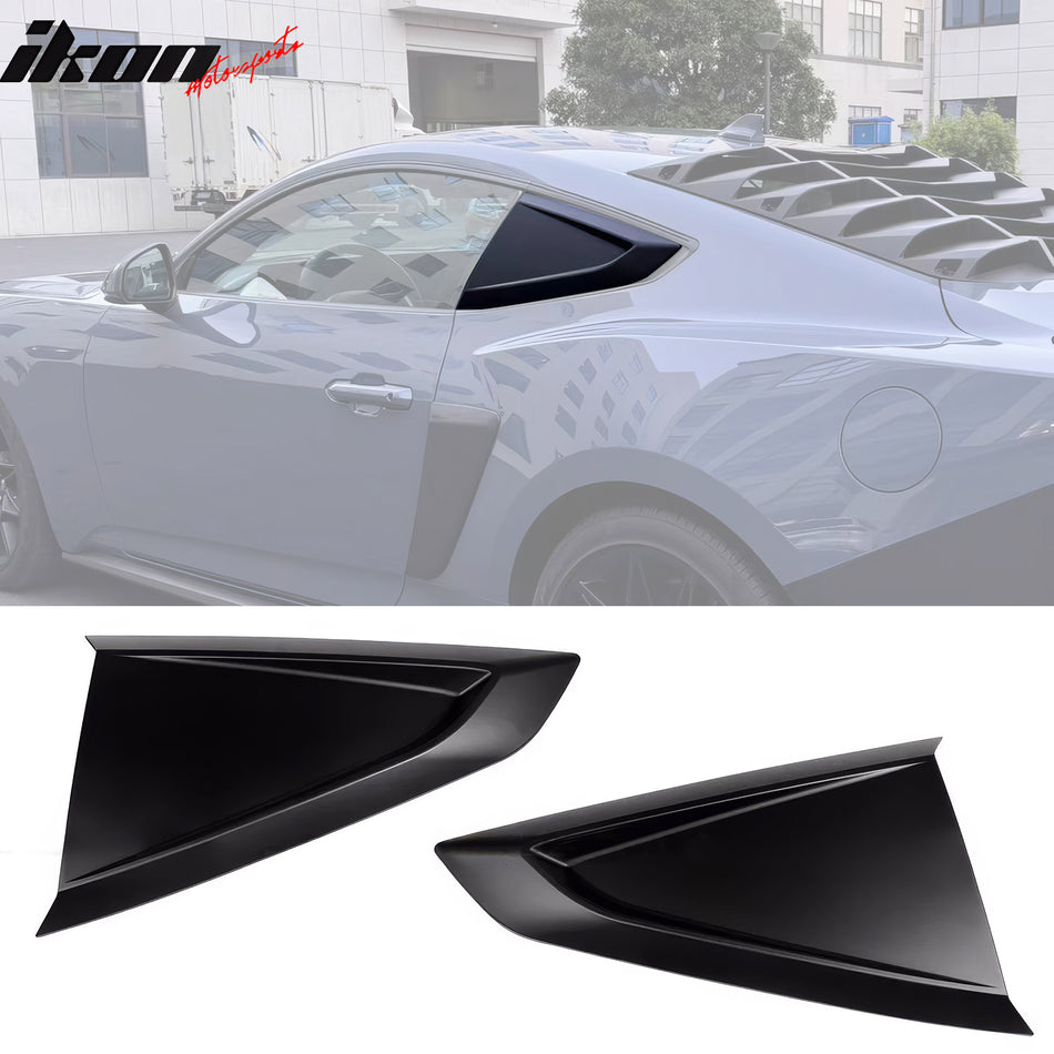 2024-2025 Ford Mustang 2DR V Style Matte Black Side Window Louvers ABS