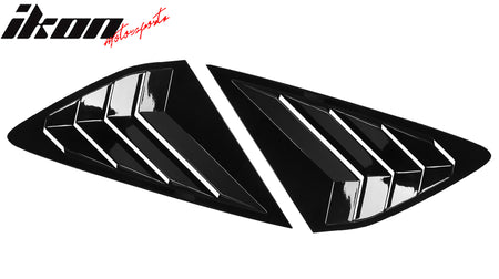 IKON MOTORSPORTS, Rear Side Window Louver Covers Compatible With 2023-2024 Honda Accord Sedan 4-Door, IKON Style ABS 2PCS