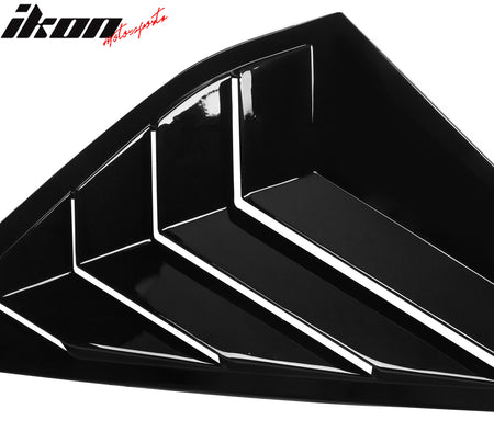 IKON MOTORSPORTS, Rear Side Window Louver Covers Compatible With 2023-2024 Honda Accord Sedan 4-Door, IKON Style ABS 2PCS