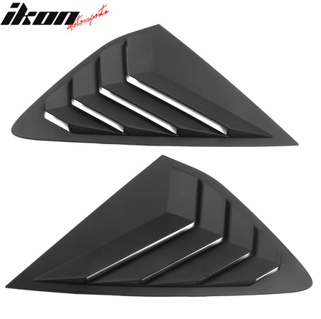 IKON MOTORSPORTS, Rear Side Window Louver Covers Compatible With 2023-2024 Honda Accord Sedan 4-Door, IKON Style ABS 2PCS