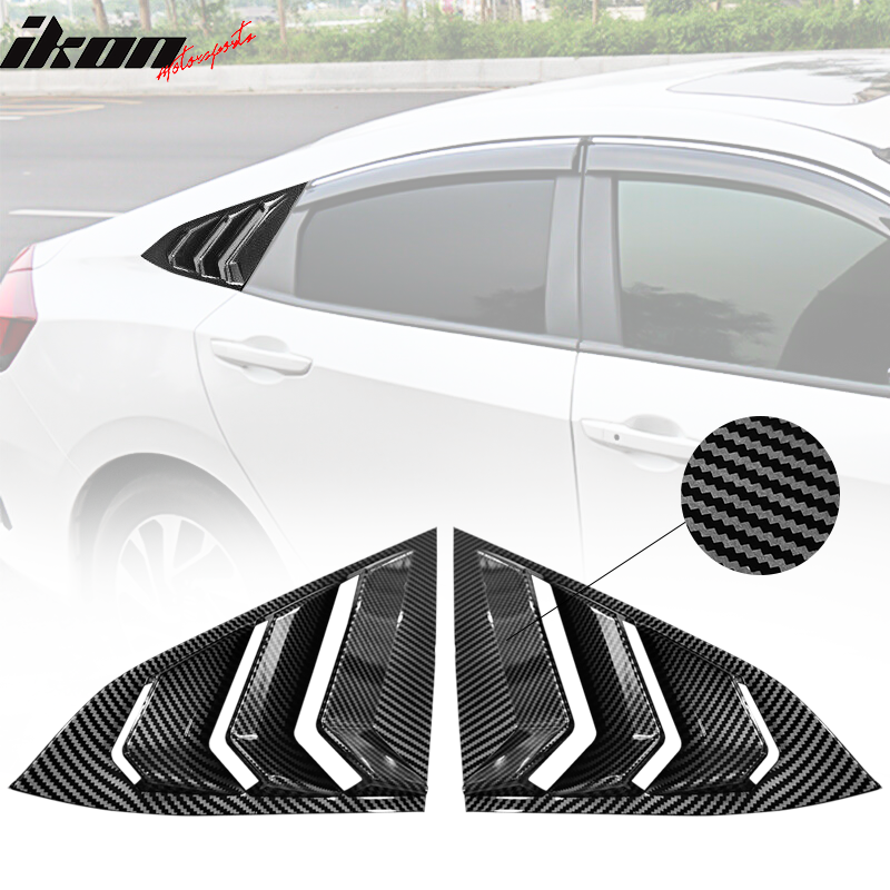 2016-2021 Honda Civic Sedan Carbon Fiber Print Side Window Louver