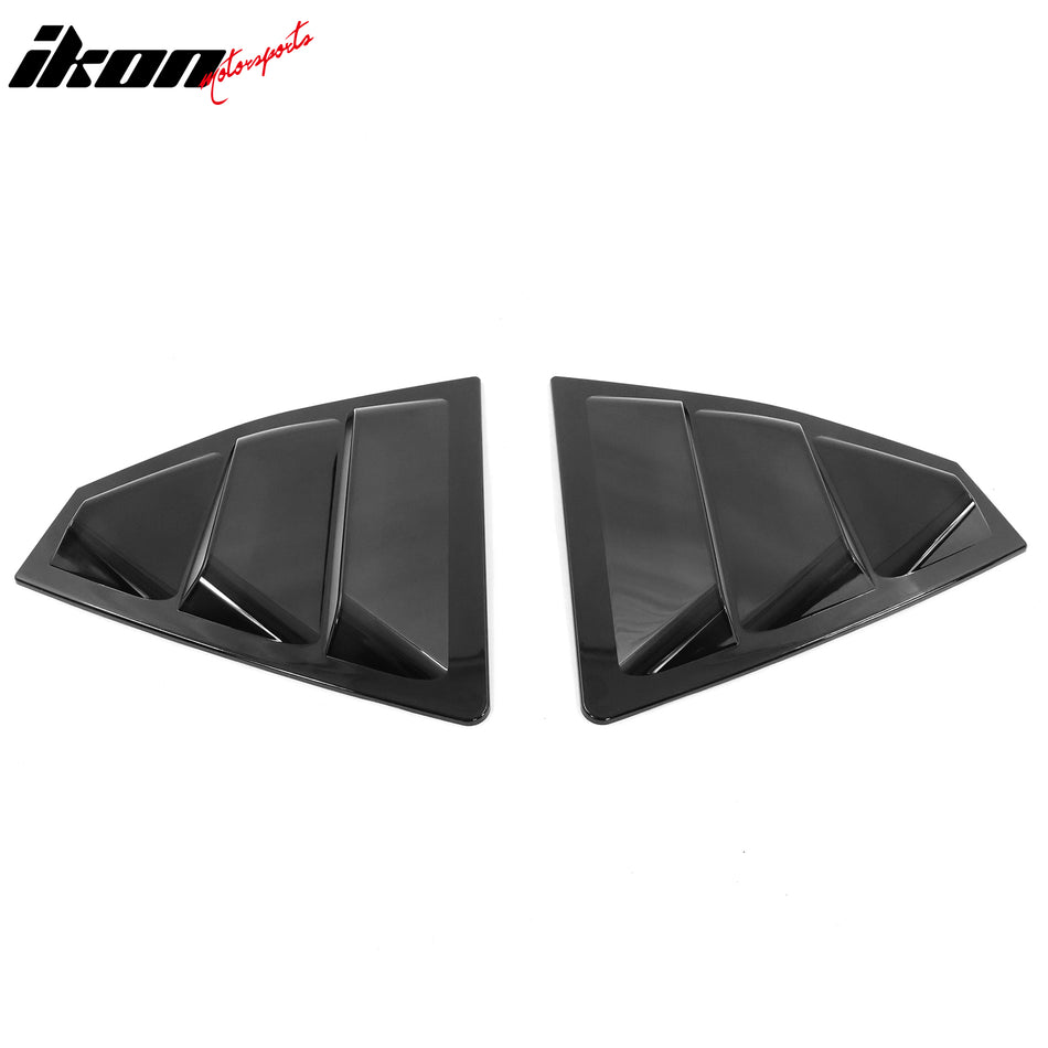 IKON MOTORSPORTS Rear Window Louver Compatible with 2022-2024 Subaru WRX, IKON Style Polycarbonate PC Back Windshield Sun Shade Cover Vent 2PCS