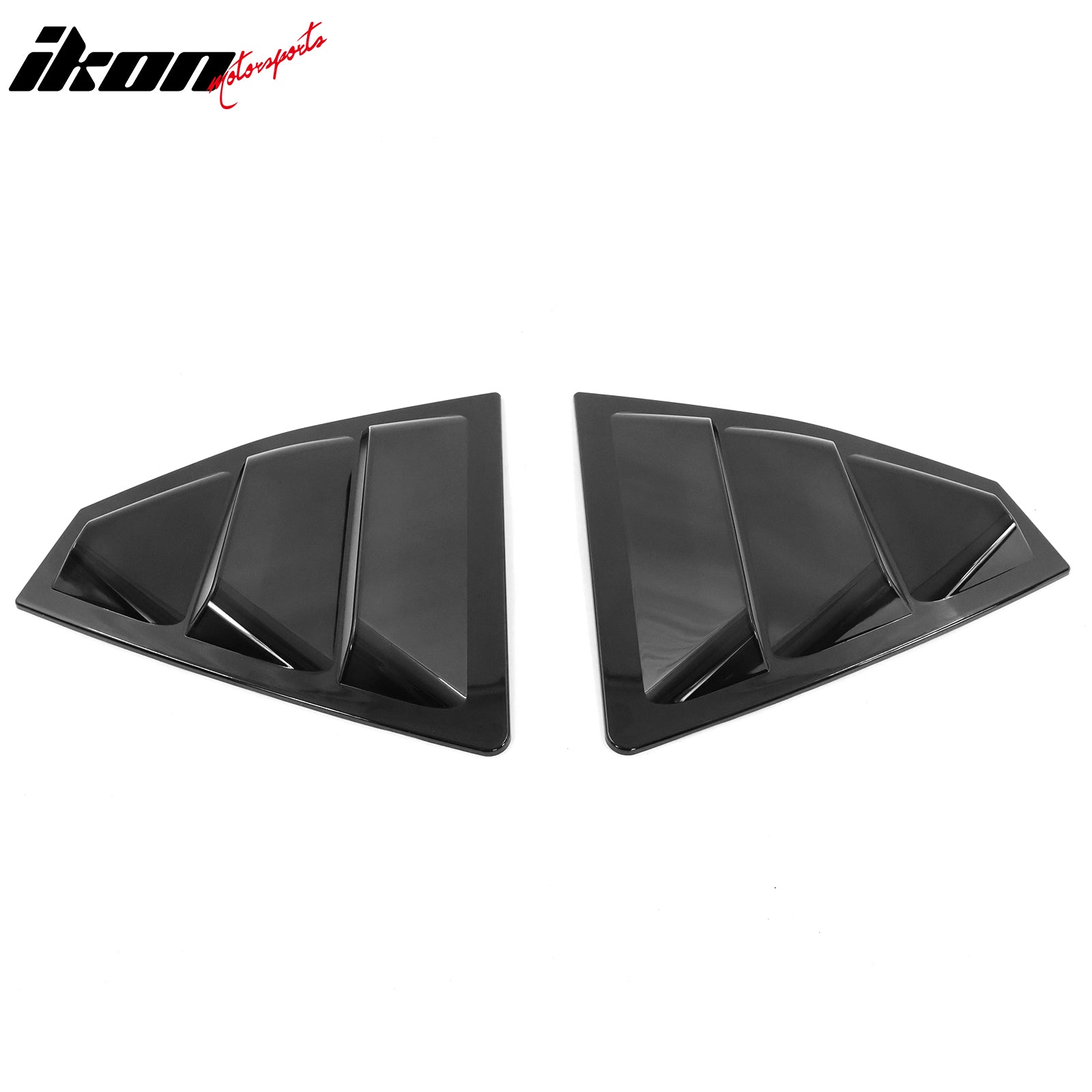 IKON MOTORSPORTS, Window Louvers Compatible With 2022-2025 Subaru WRX, 2PCS Rear Side Window Louver Scoop 3 Vent Openings Cover Trim PC Polycarbonate, 2022 2023